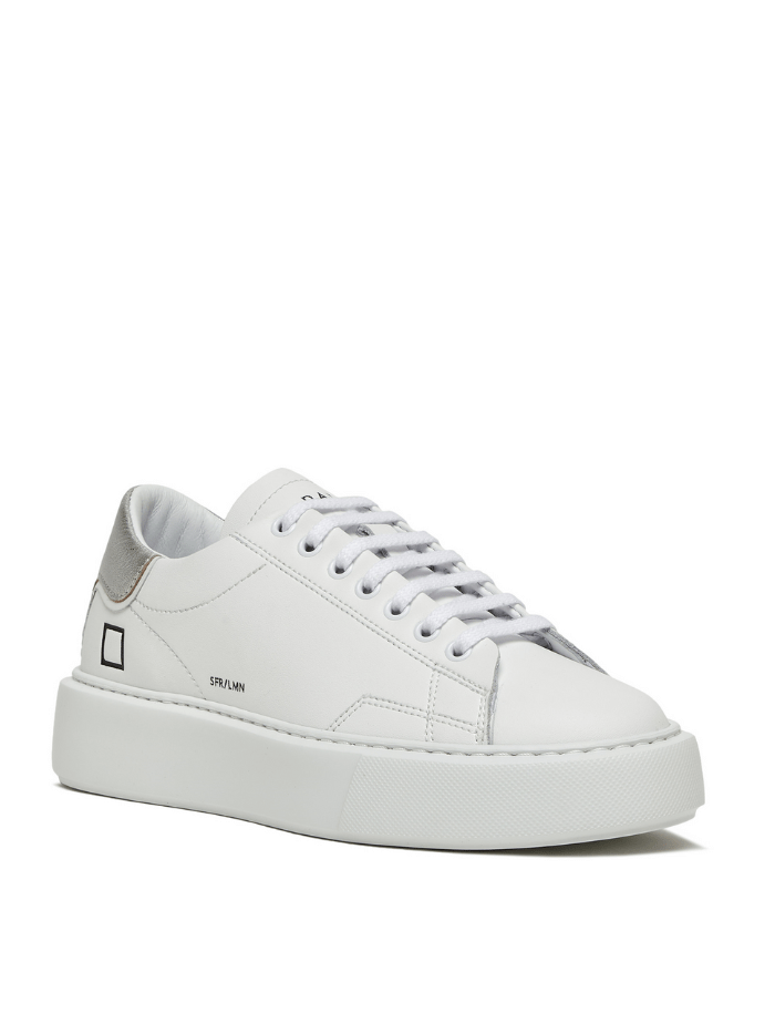 D.A.T.E. Shoes D.A.T.E. Sfera Laminated White Silver Trainers W401-SF-LM-WS izzi-of-baslow