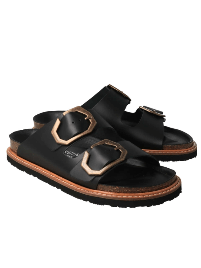 Genuins-Footwear-GALIA-Leather-Black-Flat-Sandals G105683 izzi-of-baslow