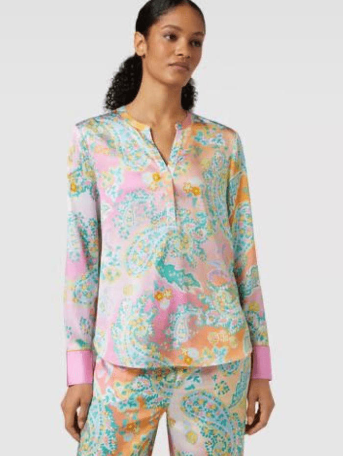 Herzen’s Angelegenheit Tops Herzen’s Angelegenheit Silk Tunic Blouse In A Multi Print 25241-6169 Col 241037 izzi-of-baslow