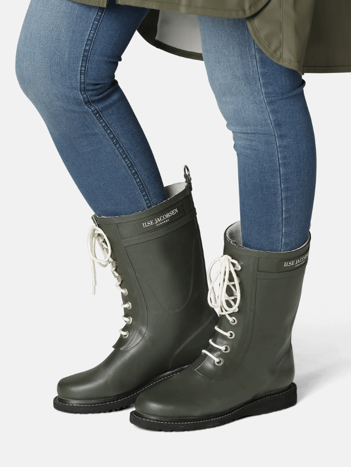 Ilse-Jacobsen-Medium-Length-Rubber-Lace-Up-Wellington-Boots-Army-RUB 15 41 izzi-of-baslow