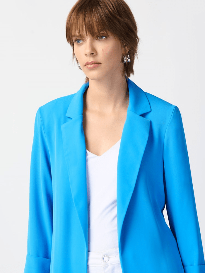 Joseph Ribkoff Classic Long Blazer In French Blue 211361S24 Col 4216 izzi-of-baslow