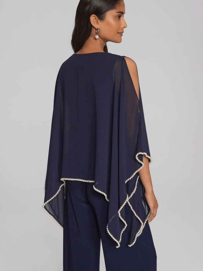 Joseph-Ribkoff-Chiffon-and-Silky-Knit-Poncho-Top 241715 Col 2166 izzi-of-baslow