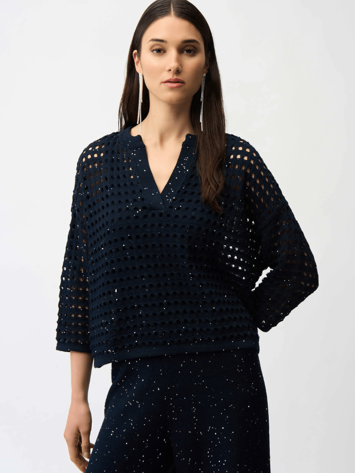 Joseph Ribkoff Women's Crochet Boxy Cardigan In Vanilla 262958 Col 1761