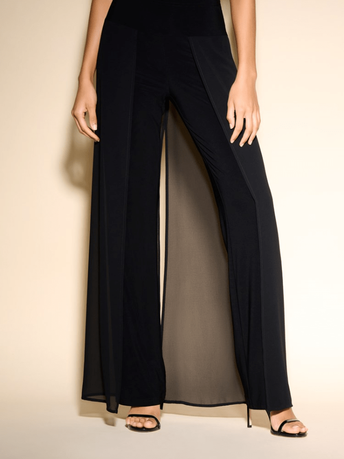 Joseph-Ribkoff-Chiffon-Overlay-Straight-Black-Leg-Trousers-233773 Col 11 izzi-of-baslow