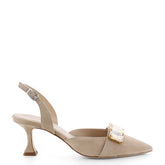 Kennel & Schmenger Classic Slingback Heels Beige With Rhinestones 91-77660-405 001 izzi-of-baslow