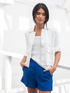 KINROSS Coats & Jackets Kinross Cashmere Crop Shacket In White LSSD4-102 izzi-of-baslow