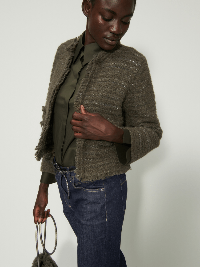 Khaki tweed blazer hot sale