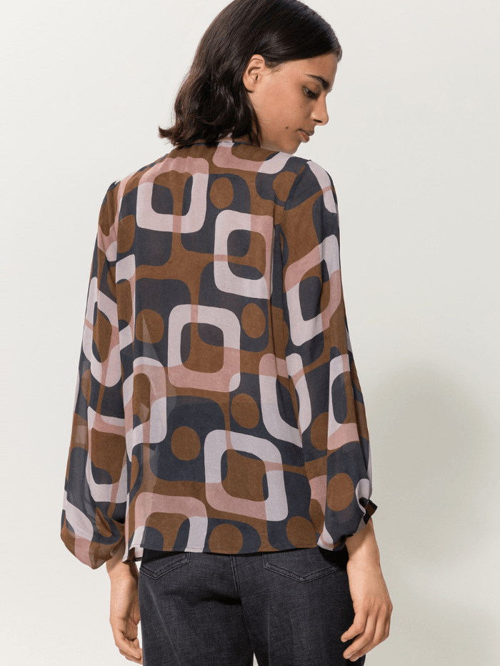 Luisa Cerano Tops Luisa Cerano Mid Century Print Blouse 288383 3573 Col 014 izzi-of-baslow