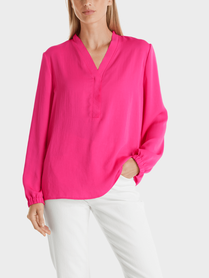 Marc-Cain-Additions-Pink-V-Neck-Blouse WA 51.03 W39 COL 245 izzi-of-baslow