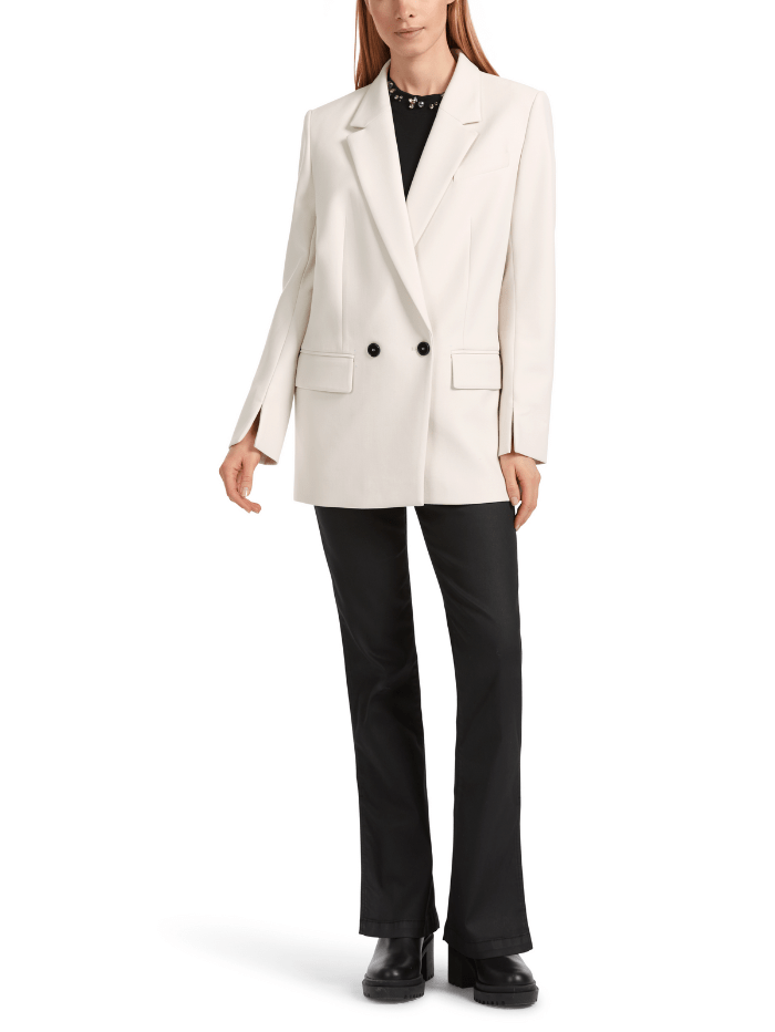 Marc Cain Collections Classic Double Breasted Blazer In Smoke VC 34.16 W22 COL 182 izzi-of-baslow