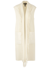 Marc-Cain-Collections-Long-Cream-Fringed-Waistcoat VC 37.03 W67 COL 116 izzi-of-baslow