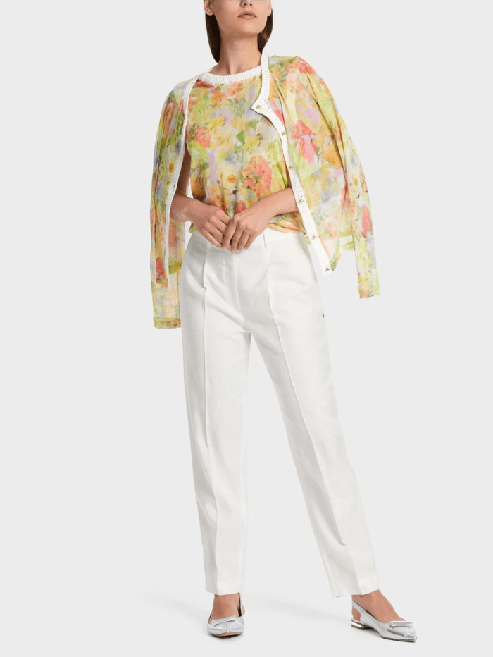 Marc-Cain-Collections-Sleeveless-Floral-Print-Top-In-Pale-Lemon WC 61.09 M34 COL 420 izzi-of-baslow