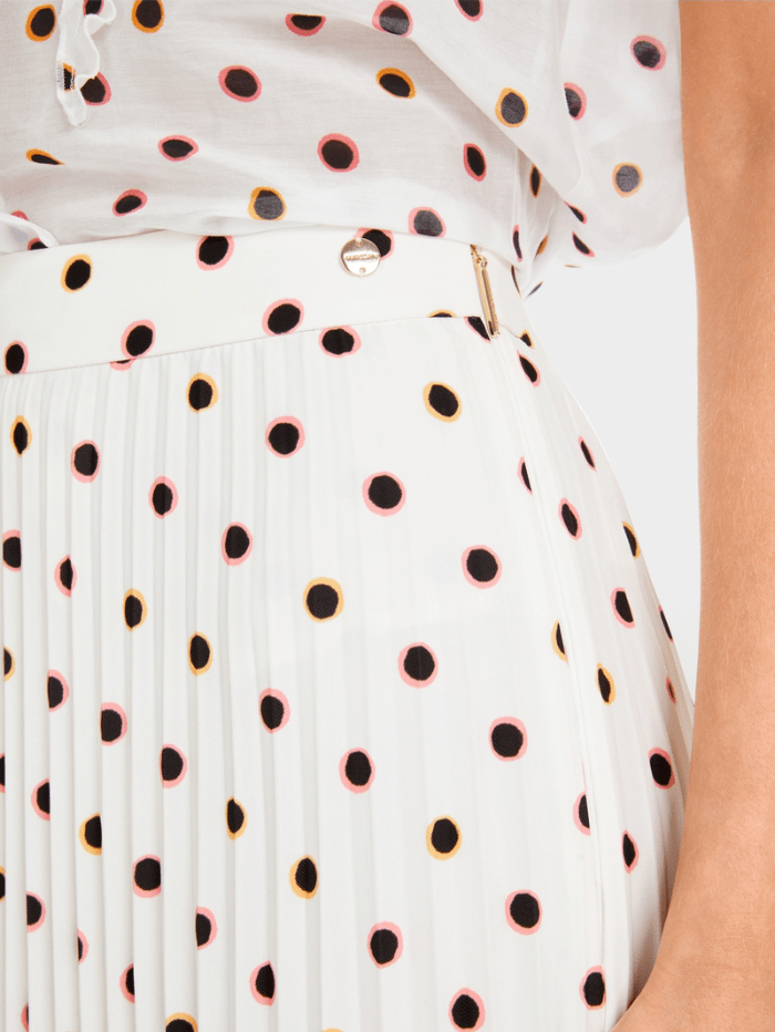 Marc Cain Collections Skirts Marc Cain Collections Maxi Pleated Skirt With Polka Dot Print YC 71.15 W28 COL 110 izzi-of-baslow