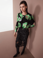 Marc-Cain-Collections-Tulle-Lace-Black-Midi-Skirt-VC 71.06 W52 COL 900 izzi-of-baslow