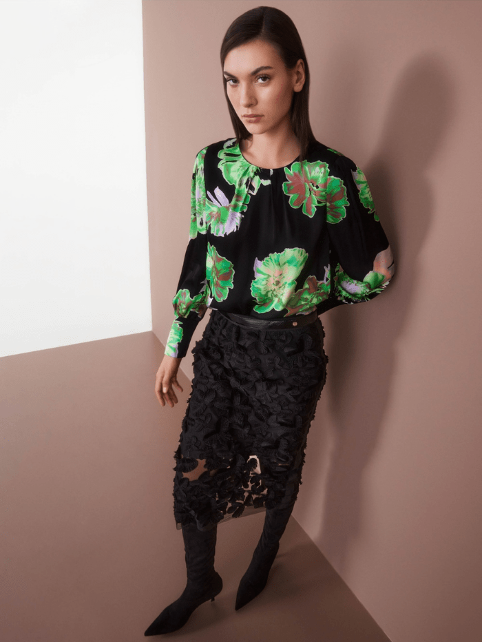 Marc-Cain-Collections-Tulle-Lace-Black-Midi-Skirt-VC 71.06 W52 COL 900 izzi-of-baslow