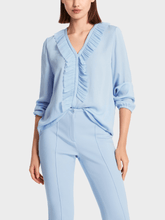 Marc-Cain-Collections-Light-Blue-Blouse With Ruffles WC 51.23 W39 COL 320 izzi-of-baslow