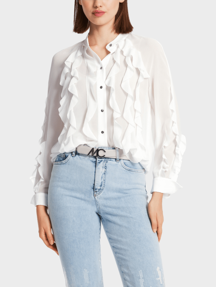 Marc-Cain-Collections-Off-White-Blouse-With-Flounces WC 51.27 W44 COL 110 izzi-of-baslow