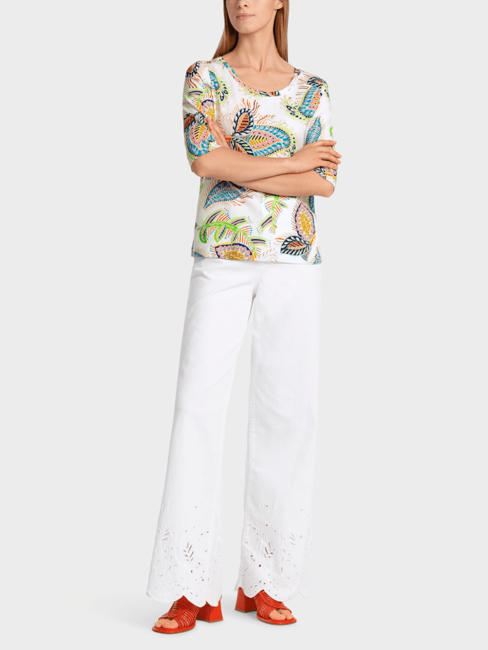 Marc-Cain-Collections-Print-Leaf-Motif-T-Shirt-WC 48.66 J47 COL 110 izzi-of-baslow