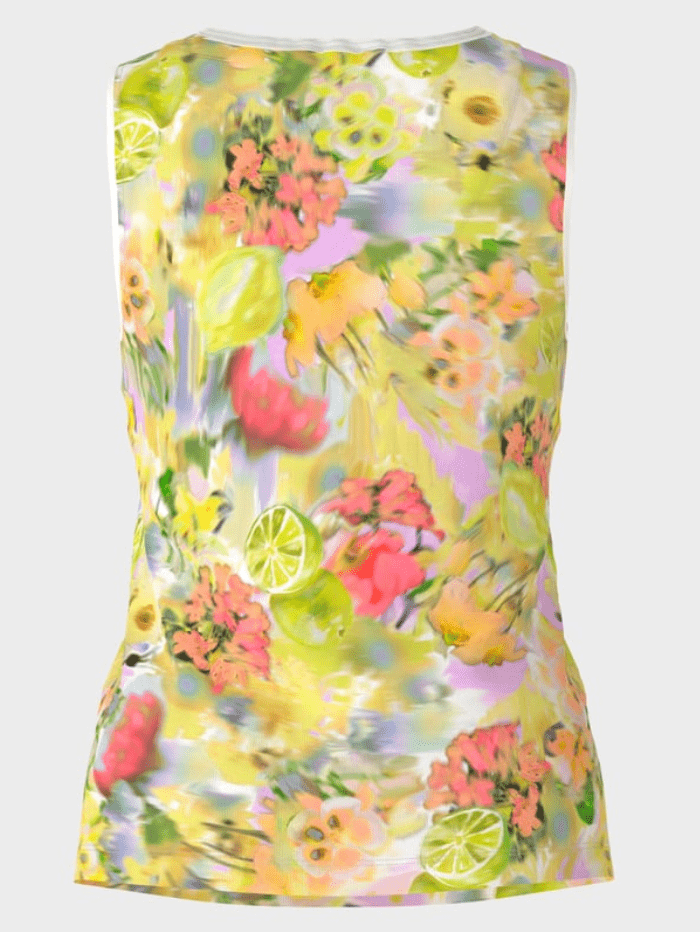 Marc-Cain-Collections-Sleeveless-Print Top In Pale Lemon WC 61.22 J24 COL 420 izzi-of-baslow