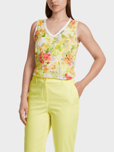 Marc-Cain-Collections-Sleeveless-Print Top In Pale Lemon WC 61.22 J24 COL 420 izzi-of-baslow