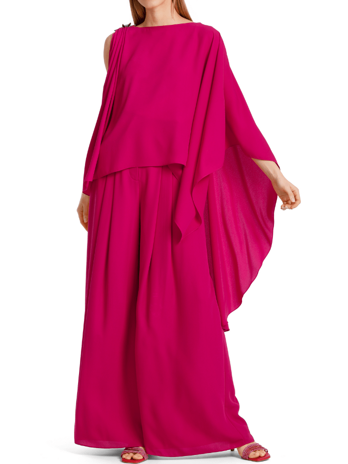 Marc-Cain-Collections-Stole-Top-In-Deep-Fuchsia-WC B3.01 W90 COL 267 izzi-of-baslow