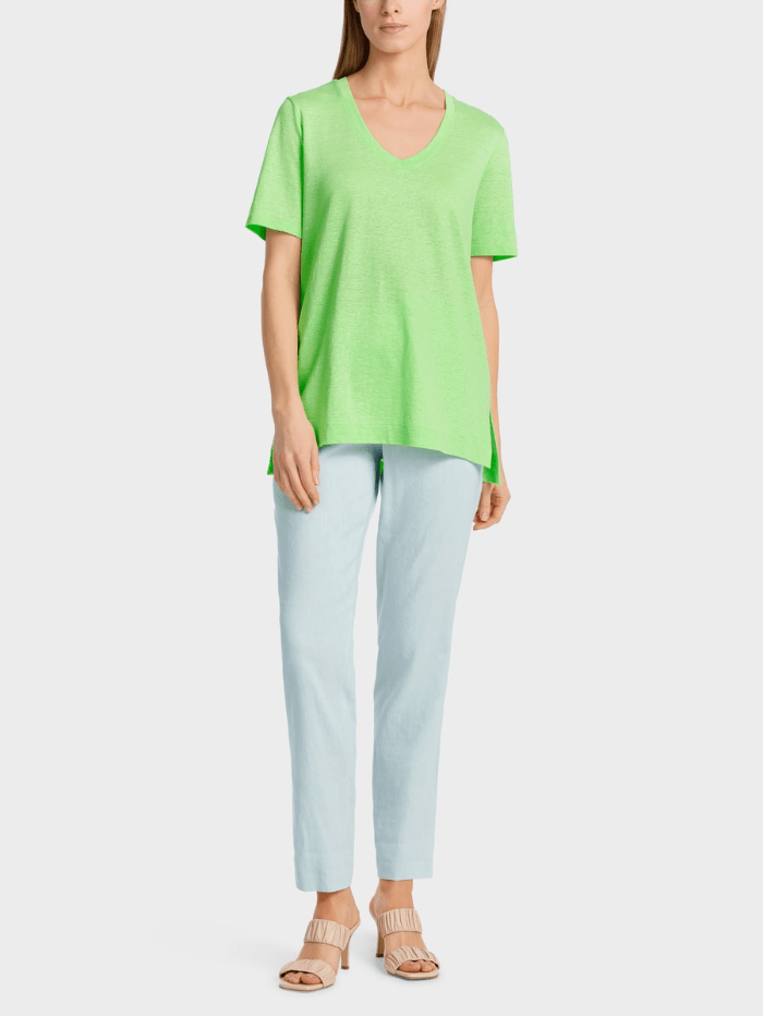 Marc-Cain-Collections-V-Neck-T-Shirt-In-Apple-Green WC 48.34 J54 COL 531 izzi-of-baslow