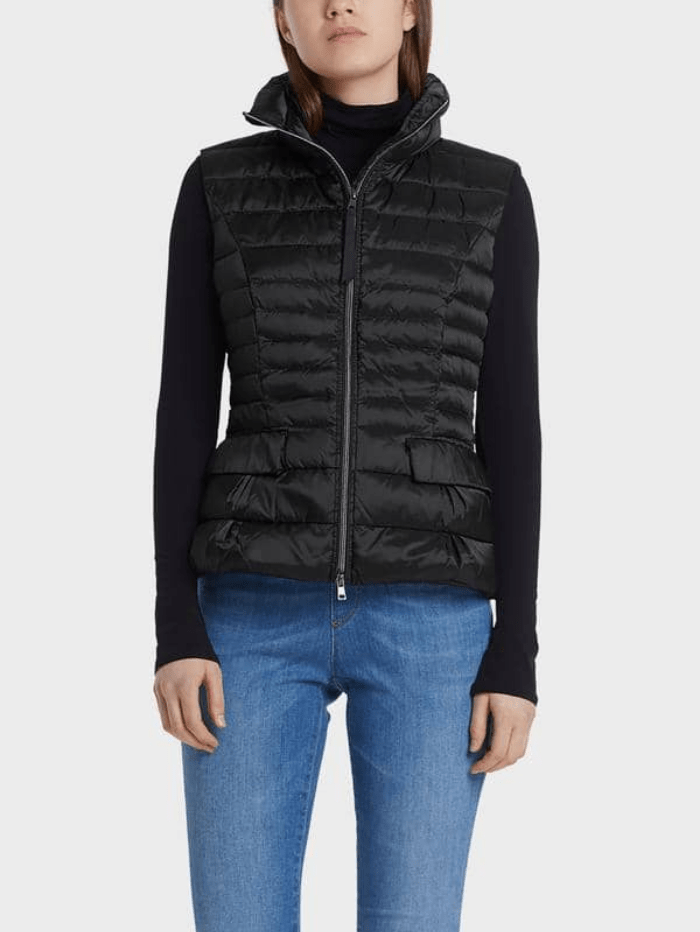 Marc Cain Essentials Quilted Gilet with Down Black +E 37.15 W11 900 izzi-of-baslow