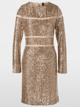 Marc Cain Glam Dresses 1 Marc Cain Glam Sequinned Dress In Shiny Sand XG 21.13 W14 Col 625 izzi-of-baslow