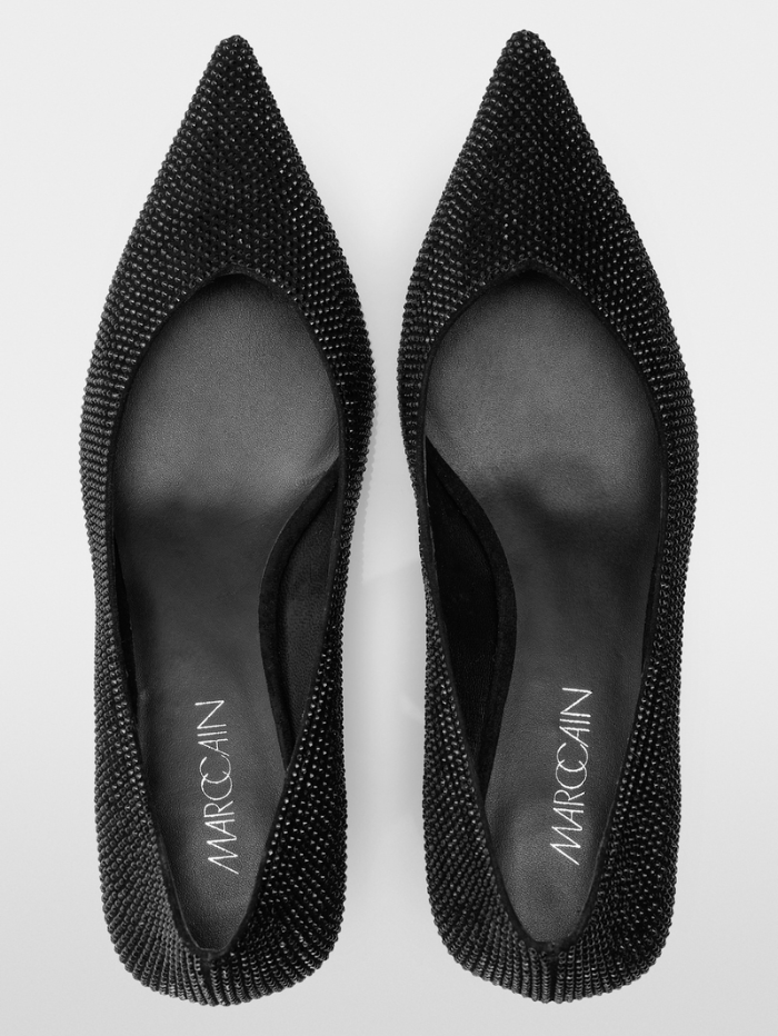 Marc Cain Glam Shoes 36/3 MC1 Marc Cain Pointed Shoes With Glittering Crystals In Black YG SD.01 L02 COL 900 izzi-of-baslow