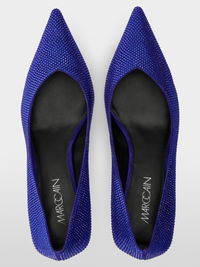 Marc Cain Glam Shoes 36/3 MC1 Marc Cain Shoes Pointed Shoes With Glittering Crystals In Violet Blue YG SD.01 L02 COL 757 izzi-of-baslow