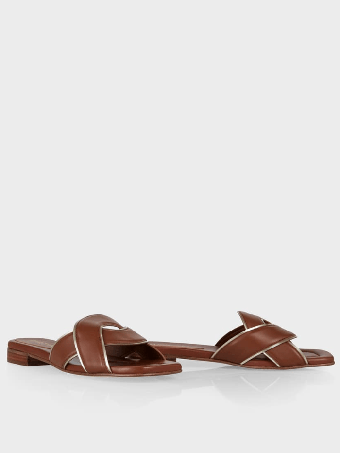 Marc Cain Shoes Marc Cain Mules With Braided Straps In Bright Ochre WB SG.13 L21 COL 447 izzi-of-baslow