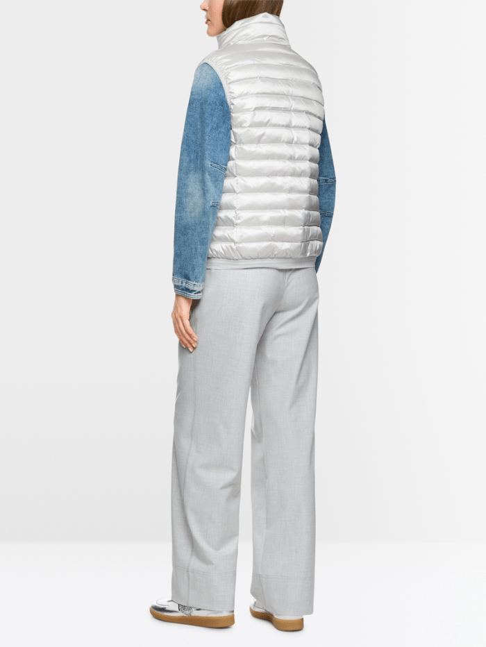 Marc Cain Sports Coats and Jackets Marc Cain Sports Rethink Together Quilted Gilet In Silver ZS 37.01 W11 Col 803 izzi-of-baslow