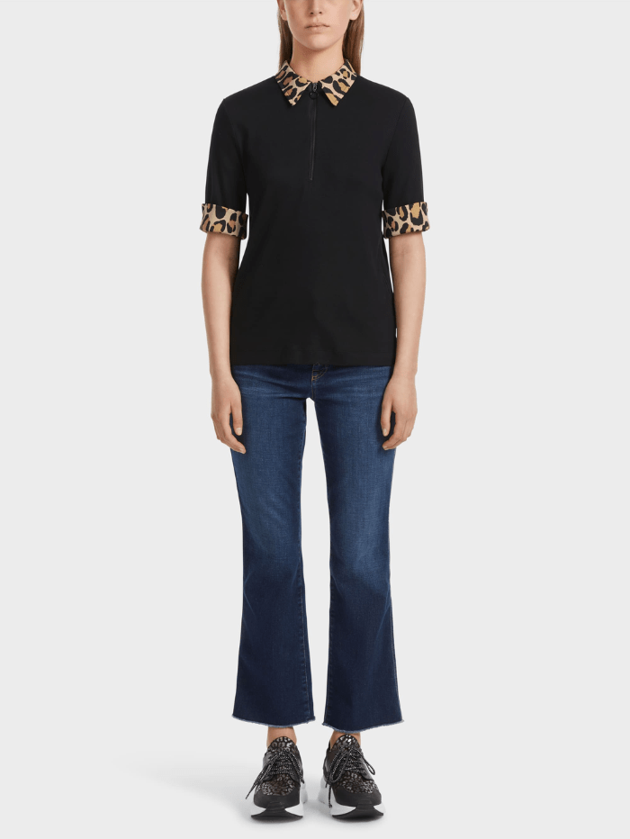 Marc-Cain-Sports-Black-Polo-Top-With-Zip VS 53.02 J55 COL 900 izzi-of-baslow