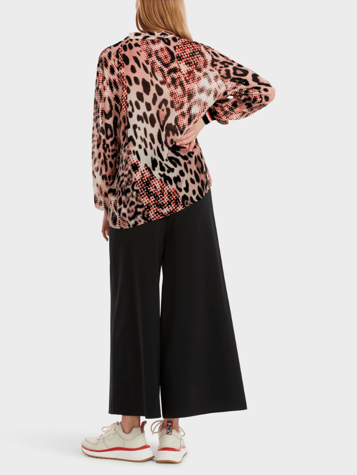 Marc-Cain-Sports-Blouse-In-Leopard-Print-Campari-Colour VS 51.04 W02 COL 278 izzi-of-baslow