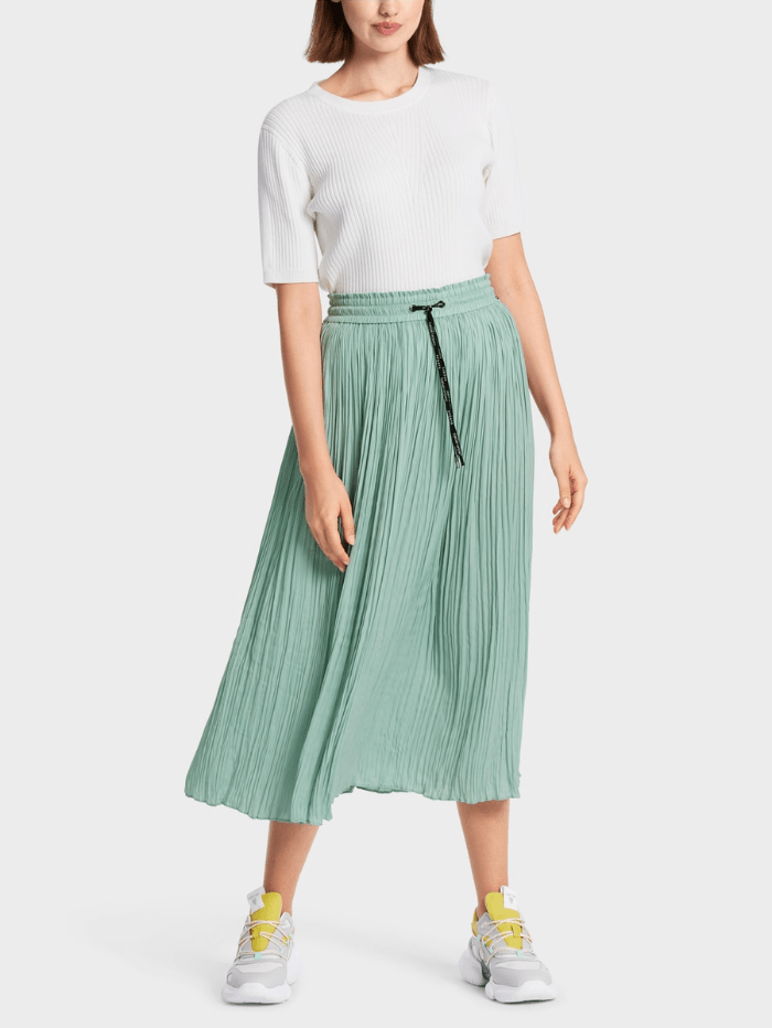 Marc-Cain-Sports-Midi-Length-Pleated-Skirt-In-Soft-Sage WS 71.01 W39 Col 509 izzi-of-baslow