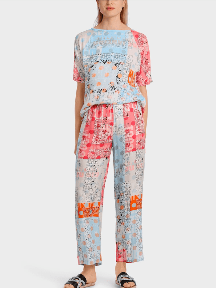 Marc Cain Sports Tops Marc Cain Sports Printed Short Sleeve Blouse WS 51.19 W07 COL 238 izzi-of-baslow