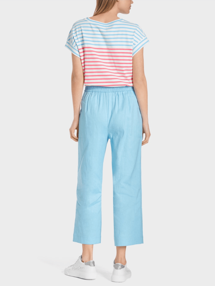 Marc Cain Sports Trousers Marc Cain Sports WUSU Linen Trousers In Turquoise WS 81.47 W03 COL 339 izzi-of-baslow