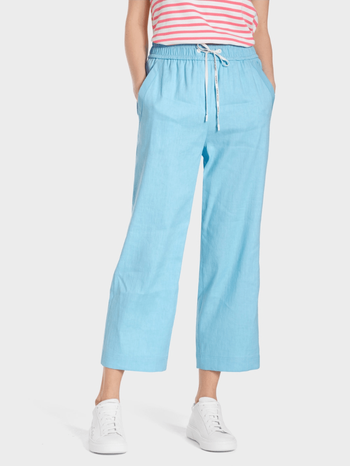 Marc-Cain-Sports-WUSU-Linen-Trousers-In-Turquoise-WS 81.47 W03 COL 339 izzi-of-baslow