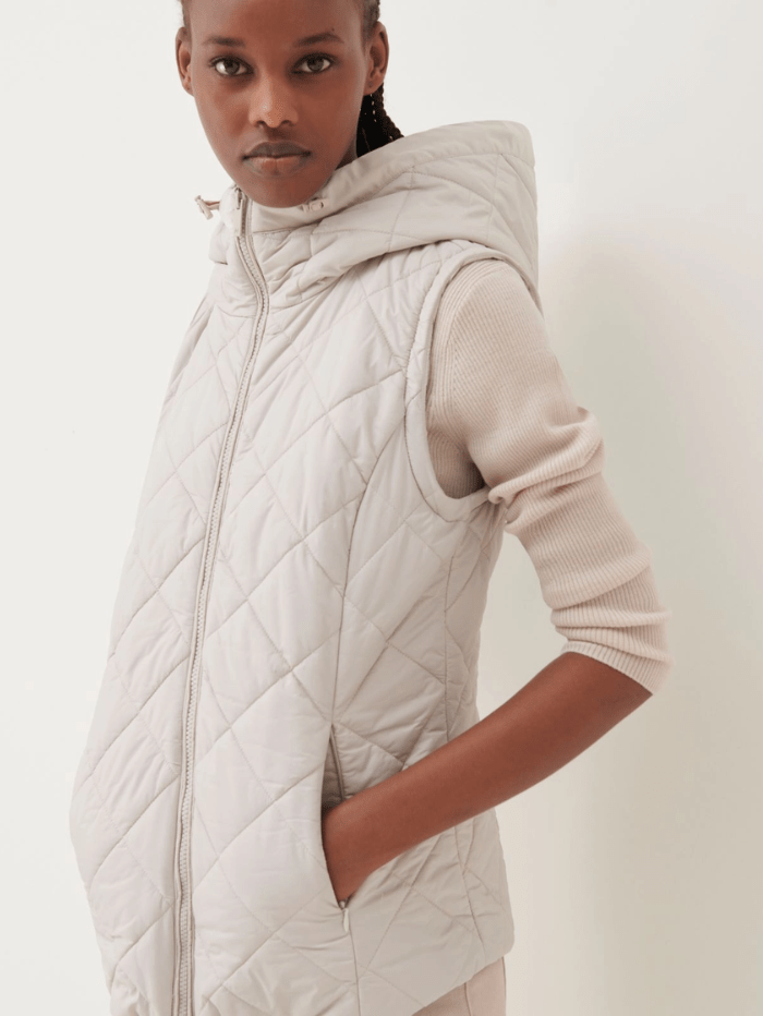 Marella Coats and Jackets Marella Maiorca Hooded Quilted Jacket In Natural 23348694392 Col 001 izzi-of-baslow