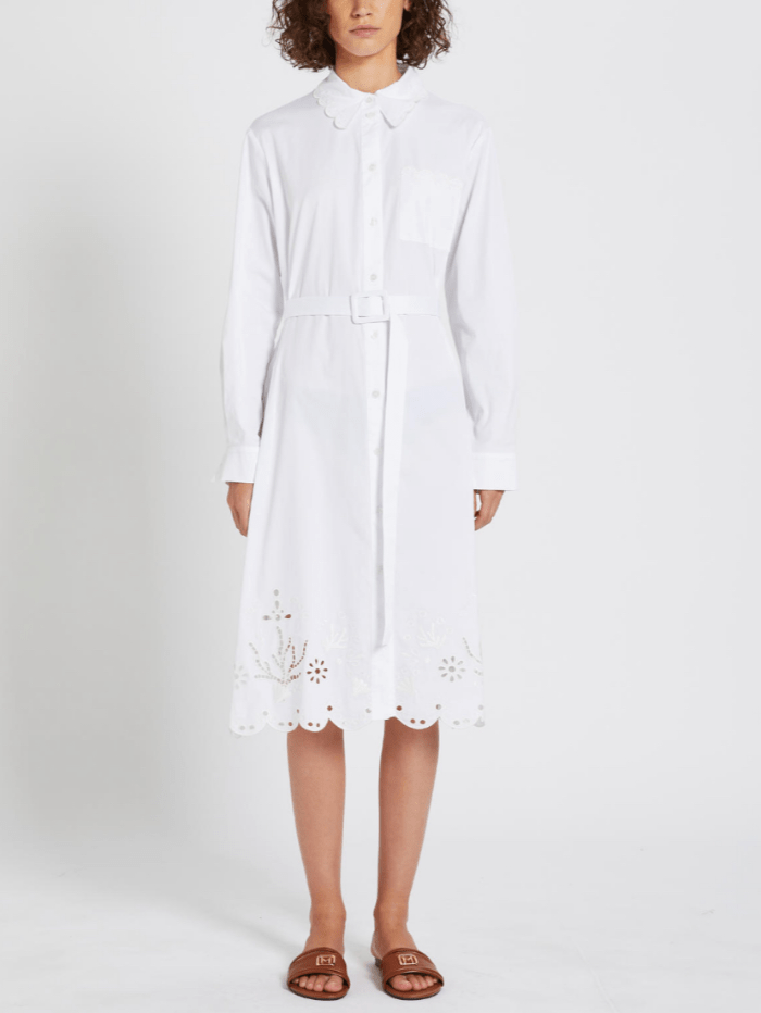 Marella MARINA Cotton Poplin Embroidered Dress In White 24132212722 Co Izzi of Baslow Marella MARINA Cotton Poplin Embroidered Dress In White 24132212722 Co Izzi of Baslow