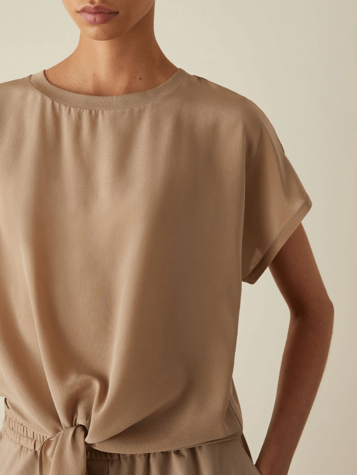 Marella-AGOSTIN-Knot-Detail-T-Shirt-In-Beige 24139411052 Col 004 izzi-of-baslow