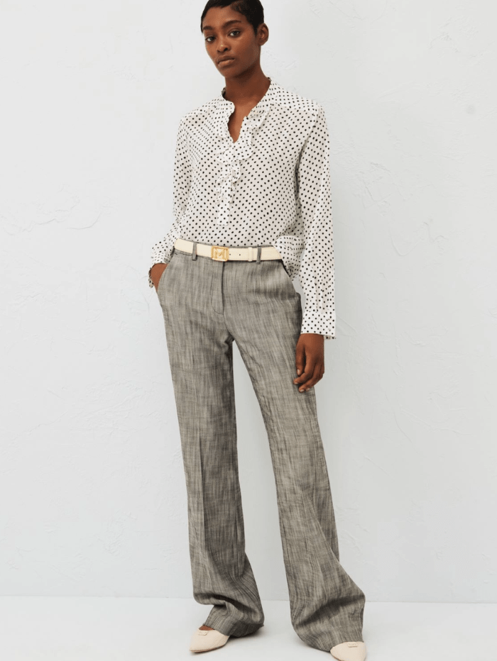 Marella Tops Marella TAGLIA Ruched Polka Dot Patterned Blouse 24131111512 Col 001 izzi-of-baslow