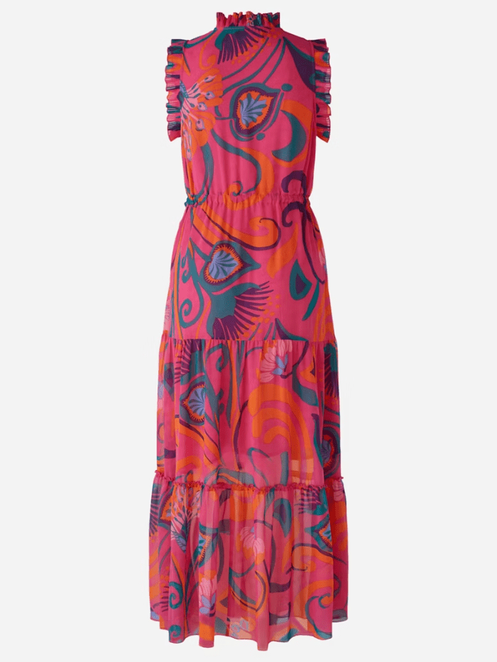 Oui-Patterned-Chiffon-Maxi-Dress-In-Pink-And-Orange-86718-Col-0342-izzi-of-baslow