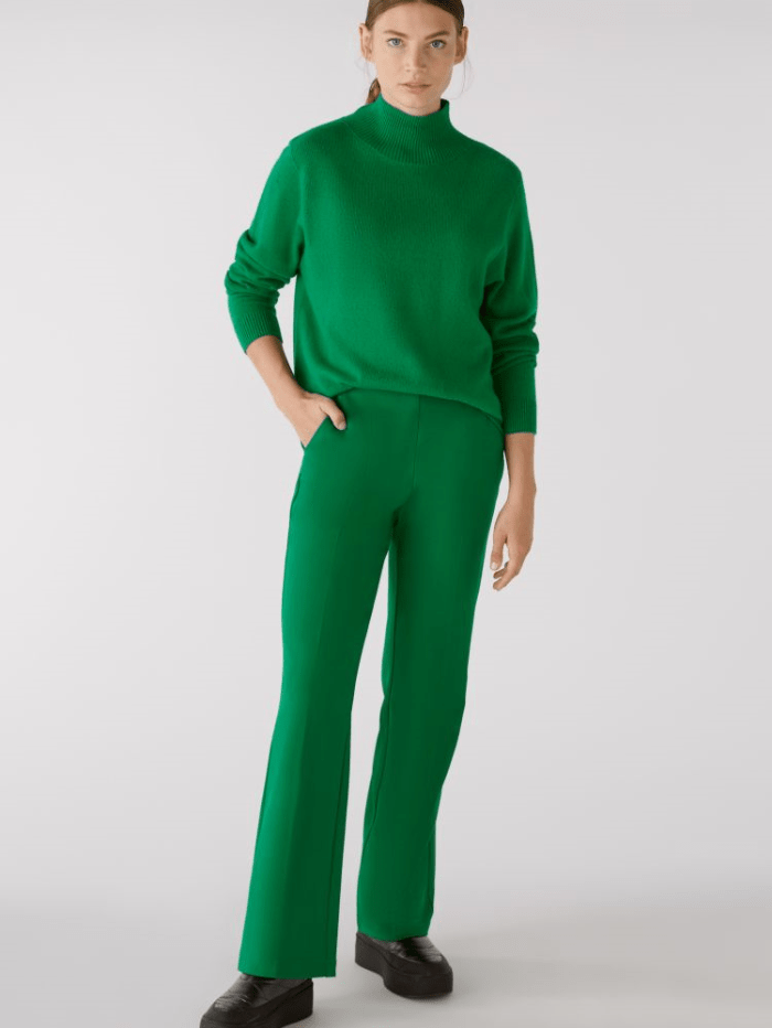 Oui-Green-Wool-Blend-Jumper-With-High-Neck 79985 Col 6466 izzi-of-baslow