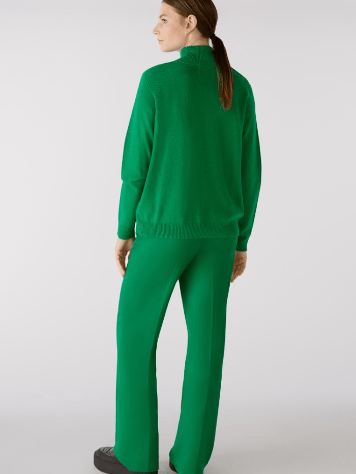 Oui-Green-Wool-Blend-Jumper-With-High-Neck 79985 Col 6466 izzi-of-baslow