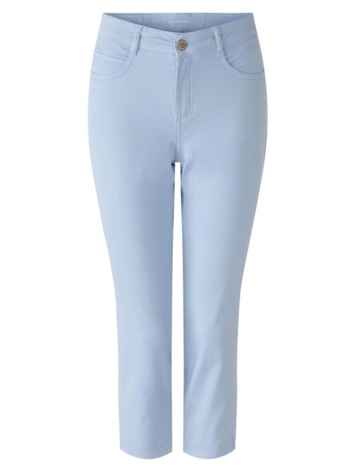 Oui Cotton Capri Trousers In Light Blue 78878 Col 5180 – Izzi of