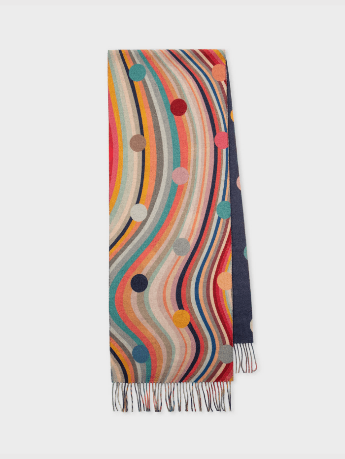 Paul Smith Accessories One Size / Multi Paul Smith Wool Cashmere Swirl Polka Dot Scarf W1A-549F-AS25 92 izzi-of-baslow