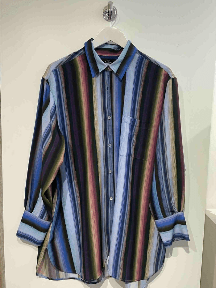 Paul Smith Tops 8/40 Paul Smith T Blue Multi Striped Shirt W2R-257B-J30944 41 izzi-of-baslow