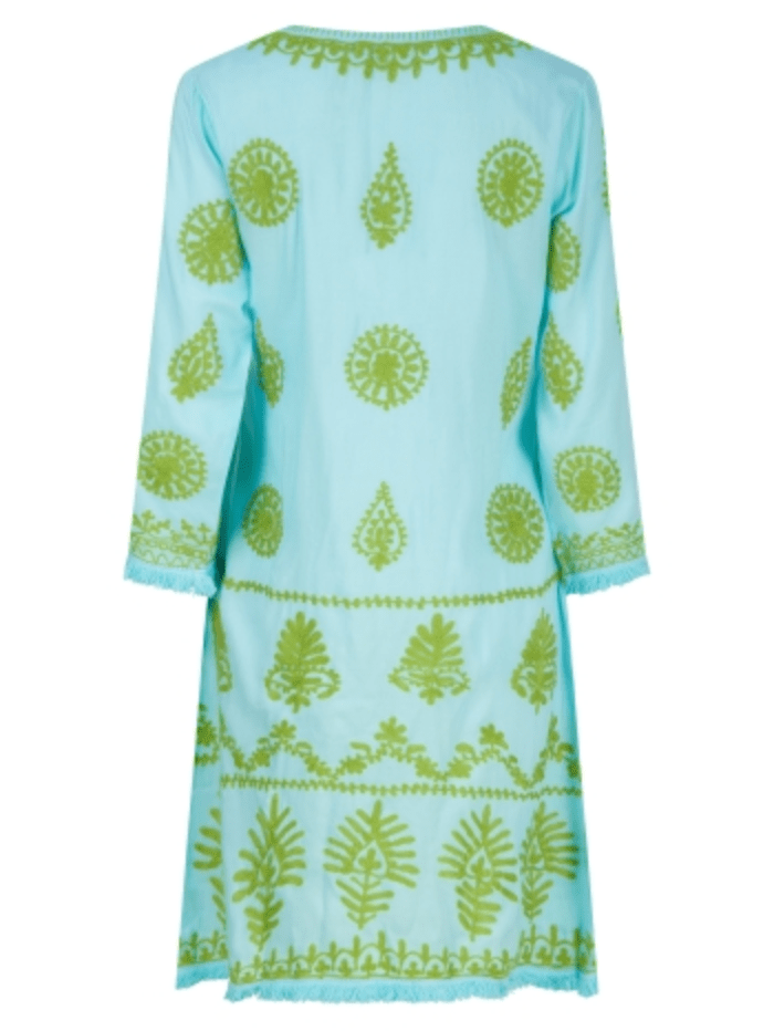Pranella Aggie Dress Aqua Lime Colour izzi-of-baslow