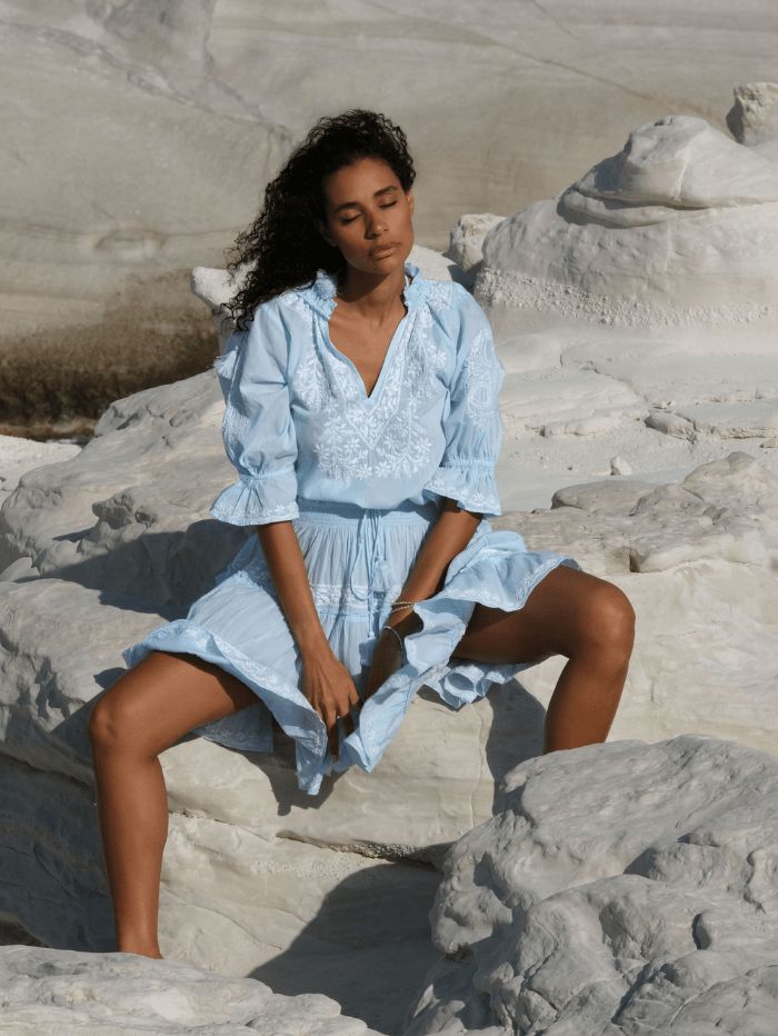 Pranella-AMAR-Mini-Dress-In-Sky-Blue-And-White izzi-of-baslow